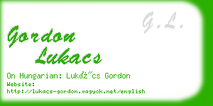 gordon lukacs business card